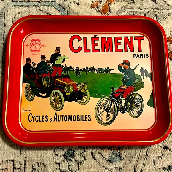 Vintage Clement Paris Cycles & Automobiles Metal Tray - Picture 1 of 6